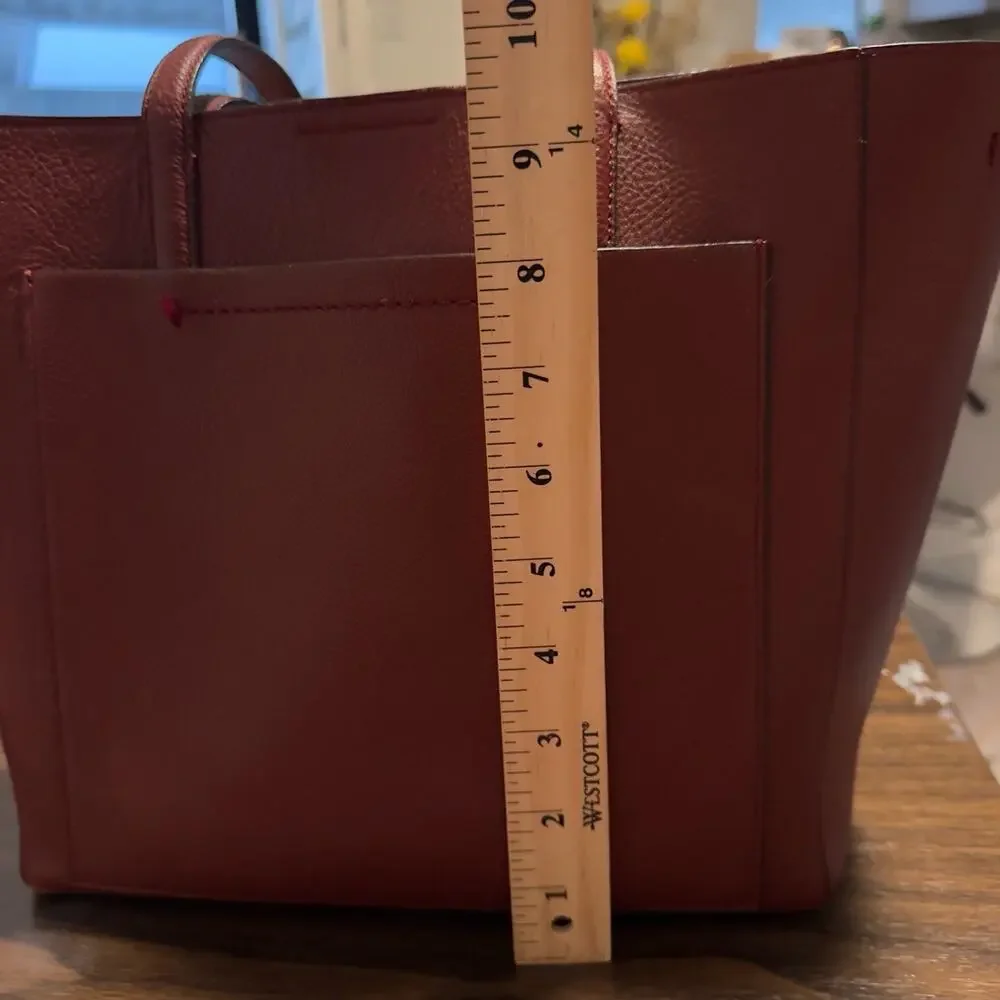Cole Hann Brown Leather Tassel Charm Top Handle Shoulder Bag
